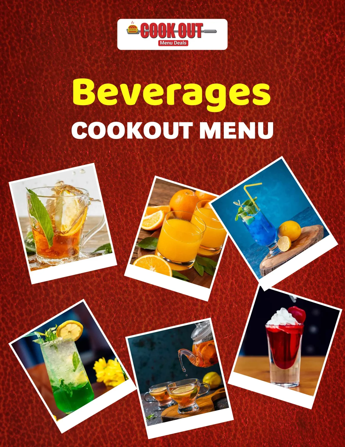 Cookout Beverages Menu